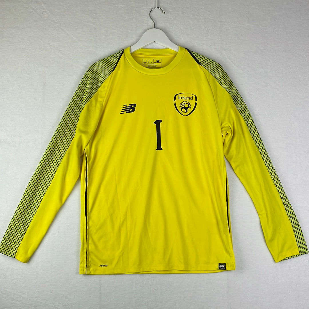 Ireland 2018 Home Goalkeeper Shirt - Medium - Player Edition - Number 1 - Excellent Condition