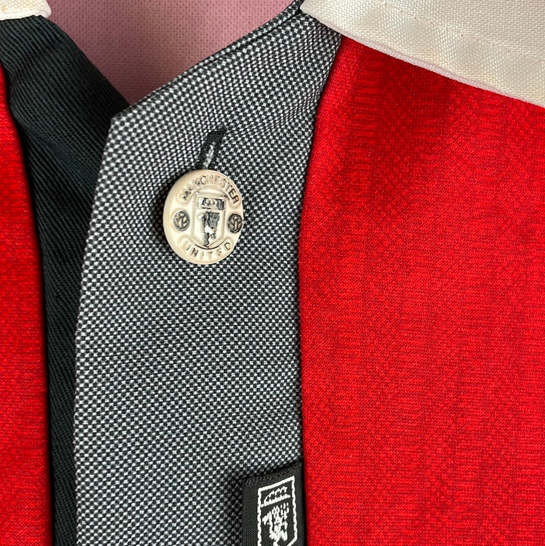 Manchester United 1996-1995 Home Shirt - XL - Rare Double Winners Embroidery