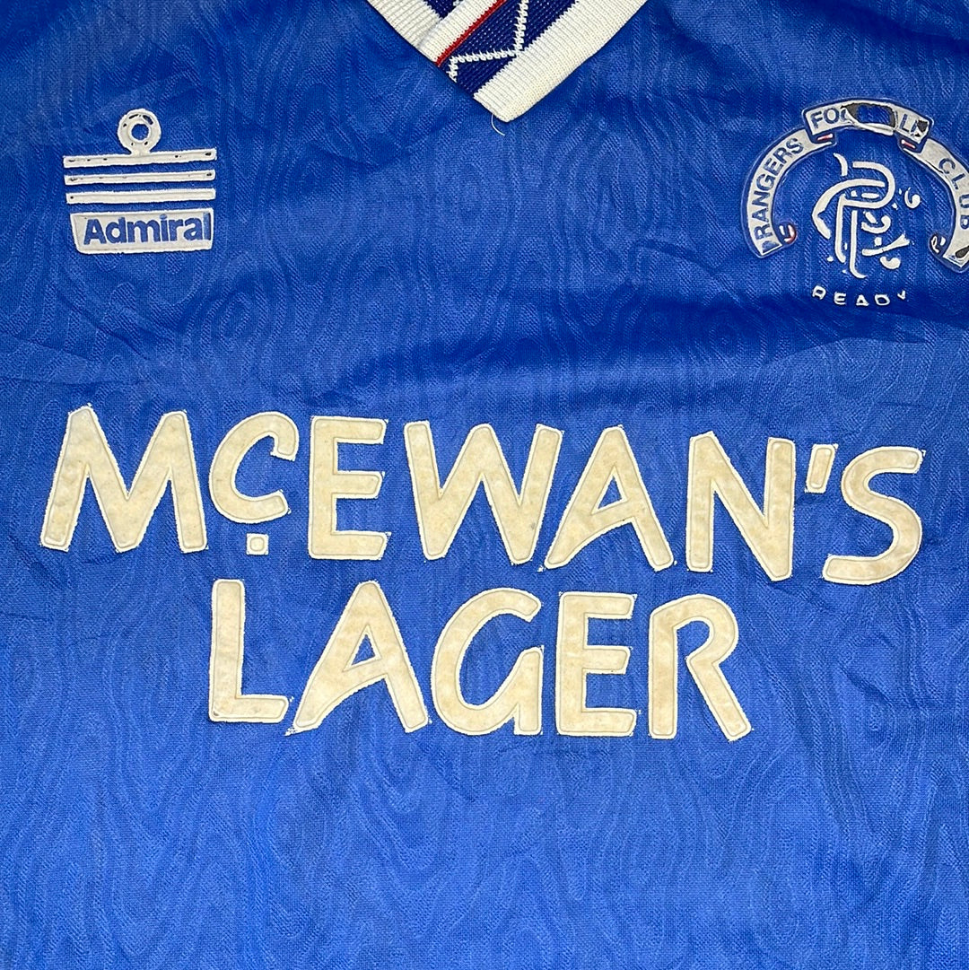 Glasgow Rangers 1990-1991-1992 Home Shirt - Adults - 8/10 Condition - Vintage