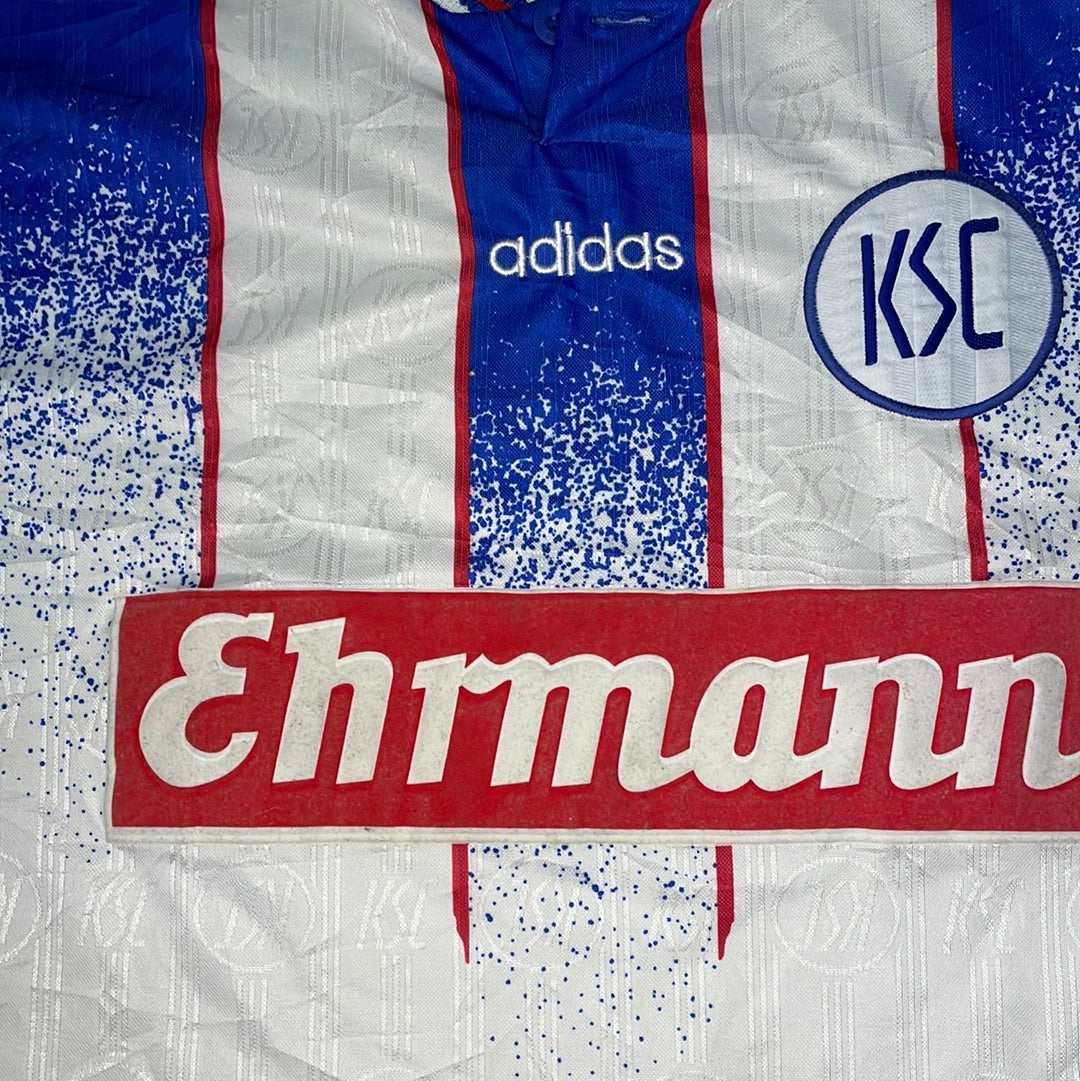 Karlsruher 1996-1997 Home Shirt - Large - 8.5/10 Condition - Vintage Adidas Template