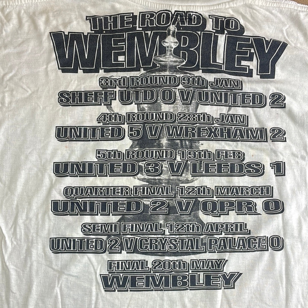 Vintage Manchester United FA Cup Final 1995 T-Shirt - Large Adult - Good Condition