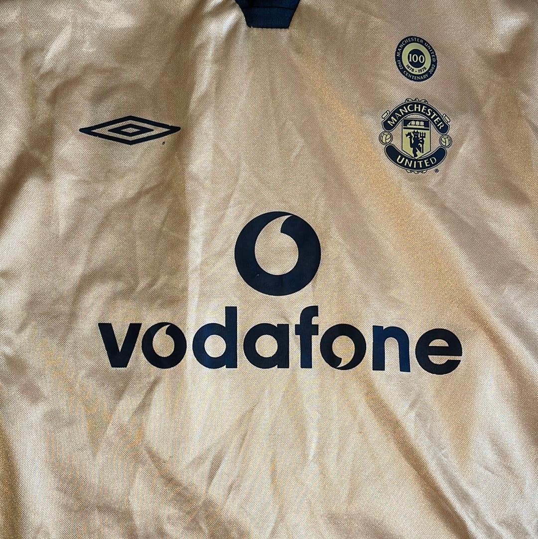 Manchester United 2001/2002 Away/Third Reversible Shirt Youth - Medium - Long Sleeve - VERON 4