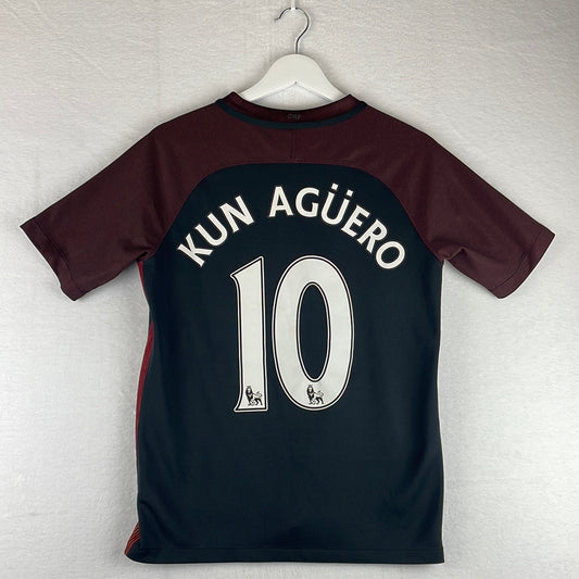 Manchester City 2016/2017 Away Shirt - Youth XL Age 15-16 - Aguero 10