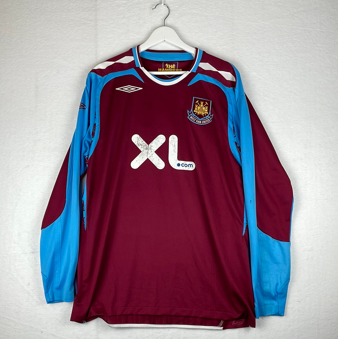 West Ham 2007/2008 Home Shirt - Long Sleeve