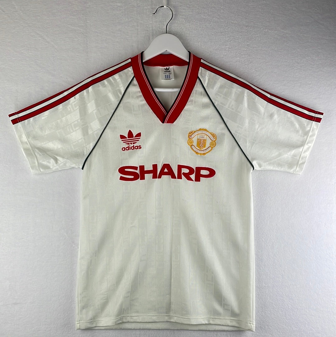 Manchester United Third football shirt 1988 - 1990. Sponsored by Sharp