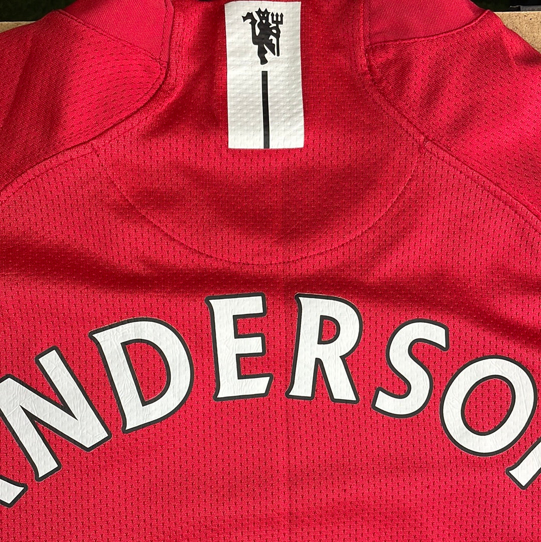 Manchester United 2007/2008 Home Shirt - Youth Large- Long Sleeve - ANDERSON 8 - Nike 2377946-666