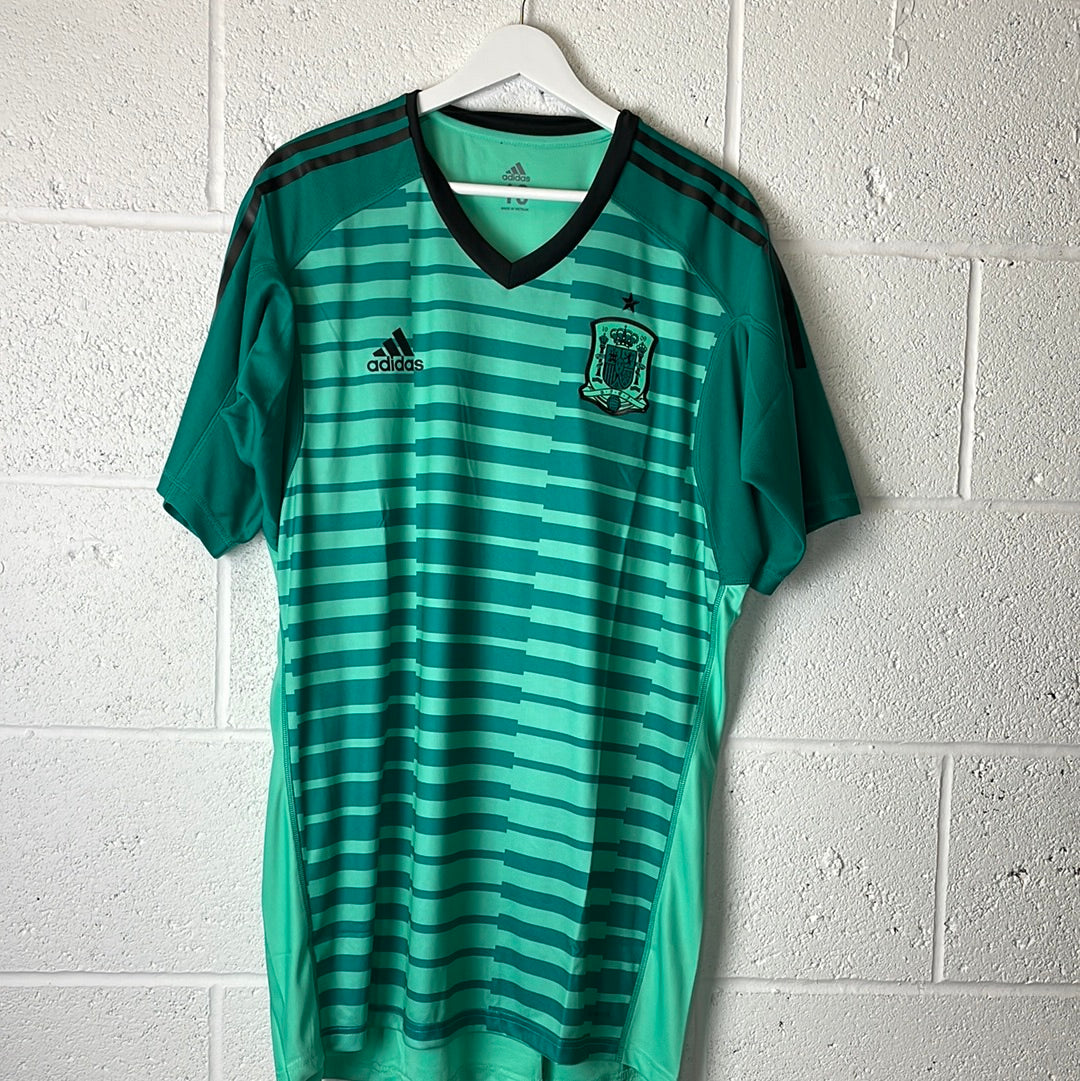 Spain 2018 Player Issue Goalkeeper Shirt - XL Adult (Size 10) - BNWT - Long Sleeve - Adidas BR2700