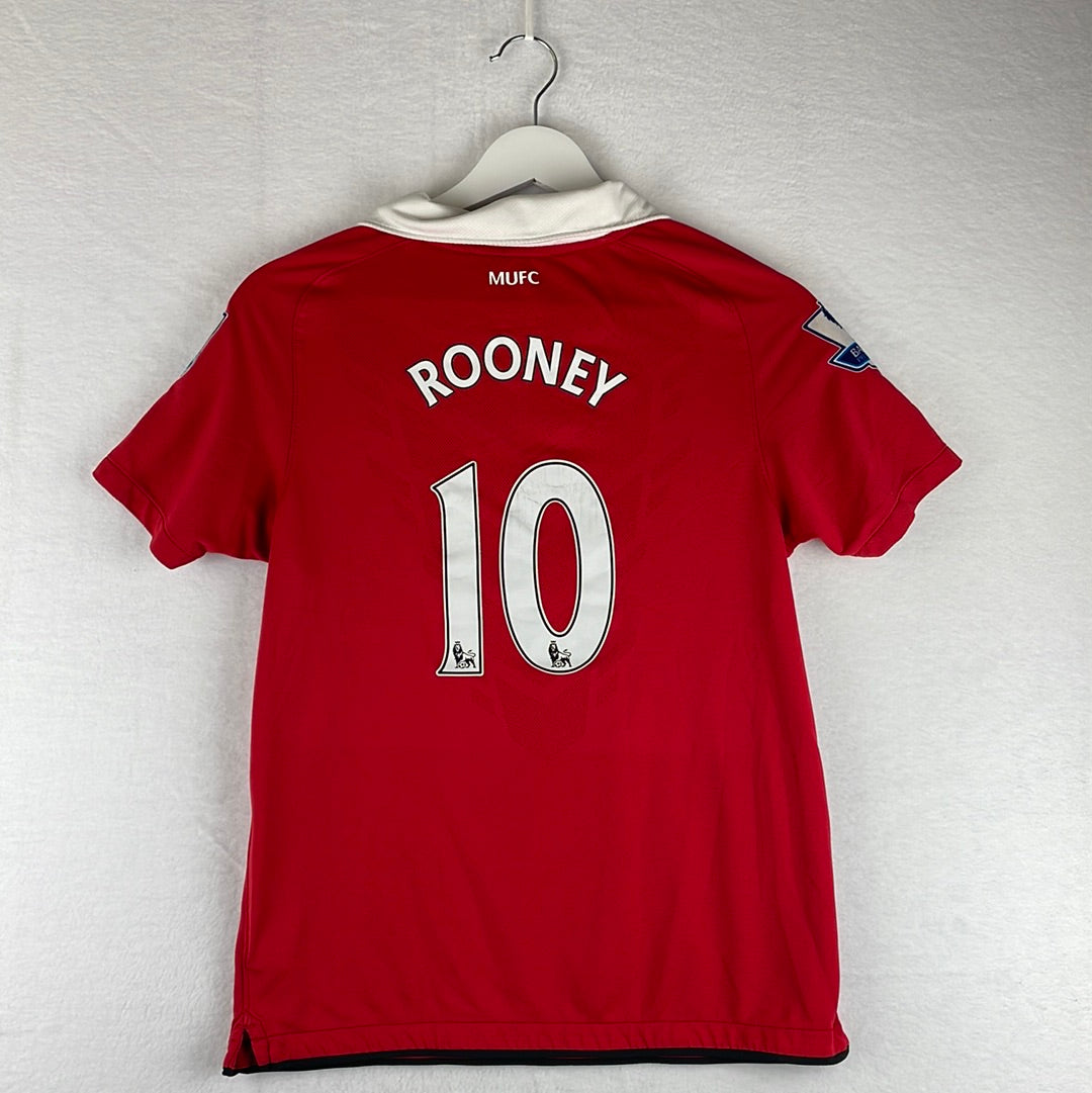 Manchester United 2010-2011 Youth Home Shirt - Age 12 to 13 - Rooney 10 Print
