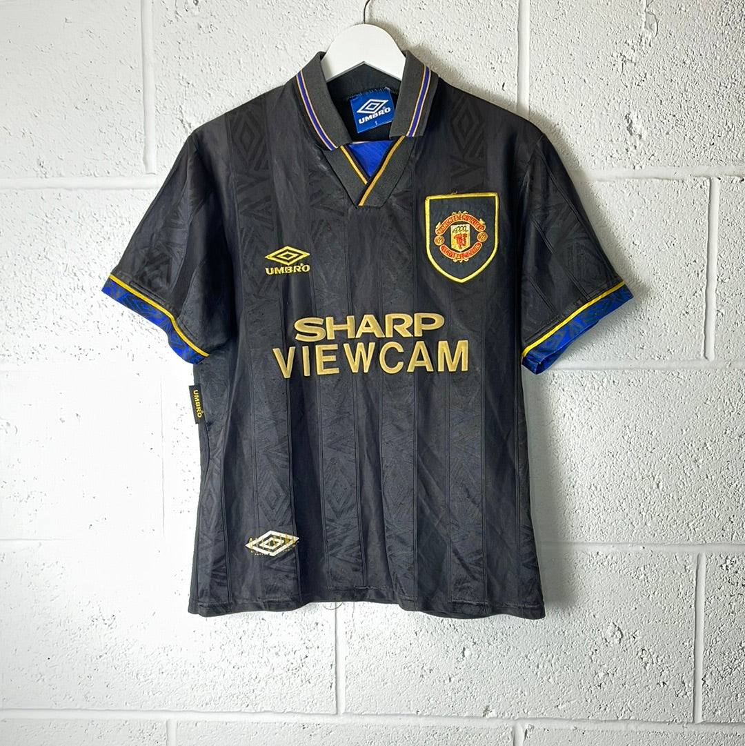 Manchester United 1993/1994/1995 Away Shirt - Small Adult - Very