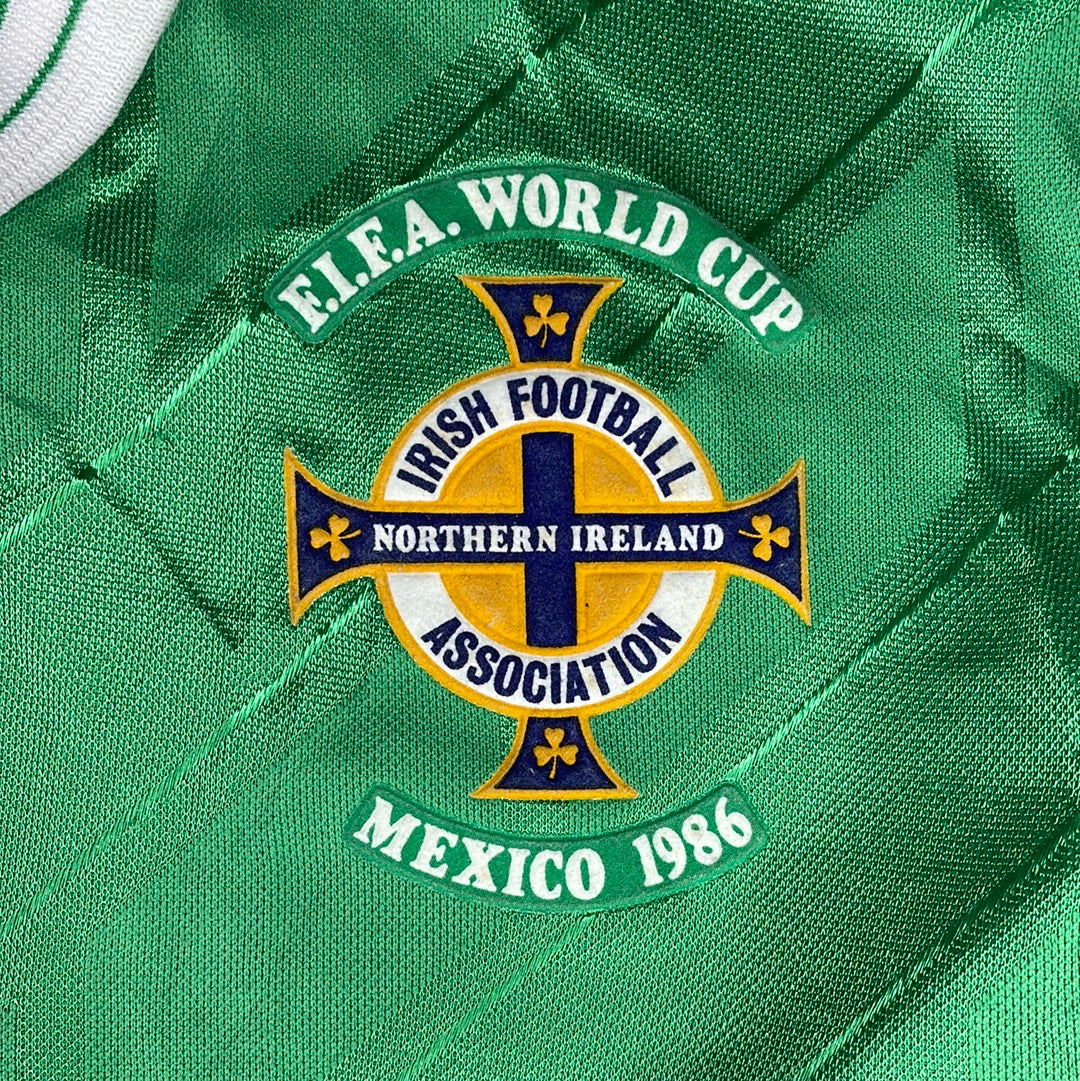 Northern Ireland 1986 World Cup Home Shirt - Large Adult - Vintage 1986 Shirt