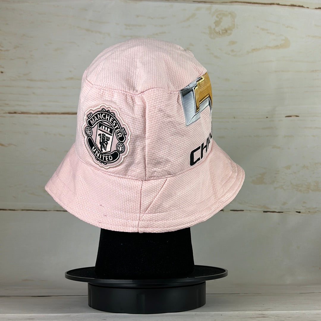 Manchester United 18/19 Upcycled Pink Away Shirt Bucket Hat