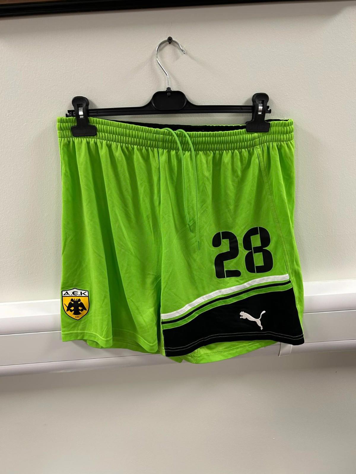 AEK Athens 2011-2012 Player Issue Goalkeeper Football Shorts (Excellent) XL