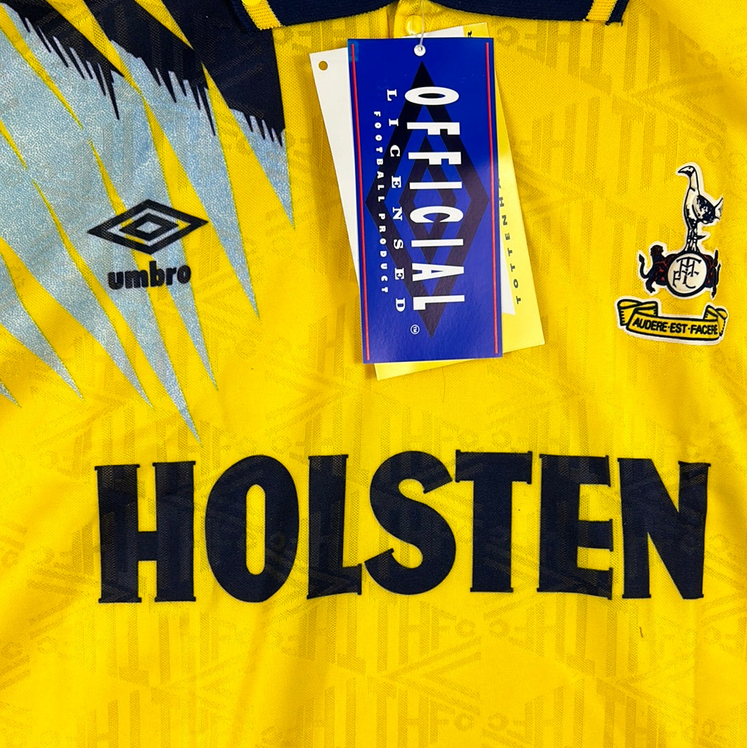 Yellow Tottenham 1990 Shirt Tottenham Hotspur 1992-1993 Third