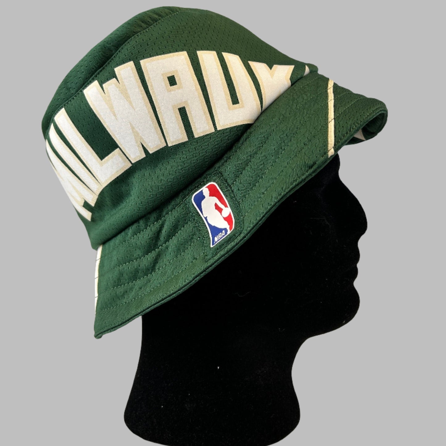 Milwaukee Bucks Upcycled NBA Jersey Bucket Hat