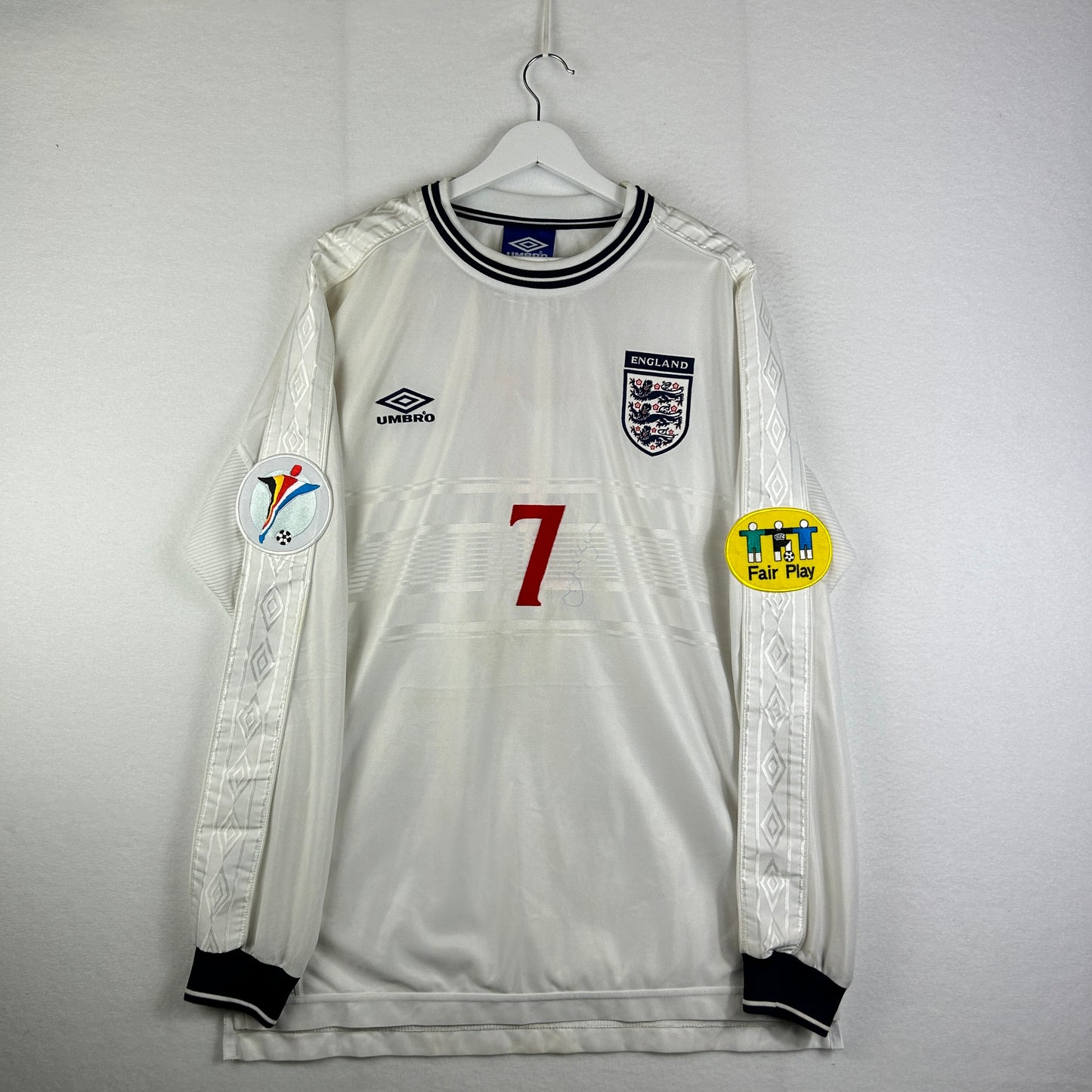 England Player Issue 2000 Home Shirt - Beckham 7 - Euro 2000