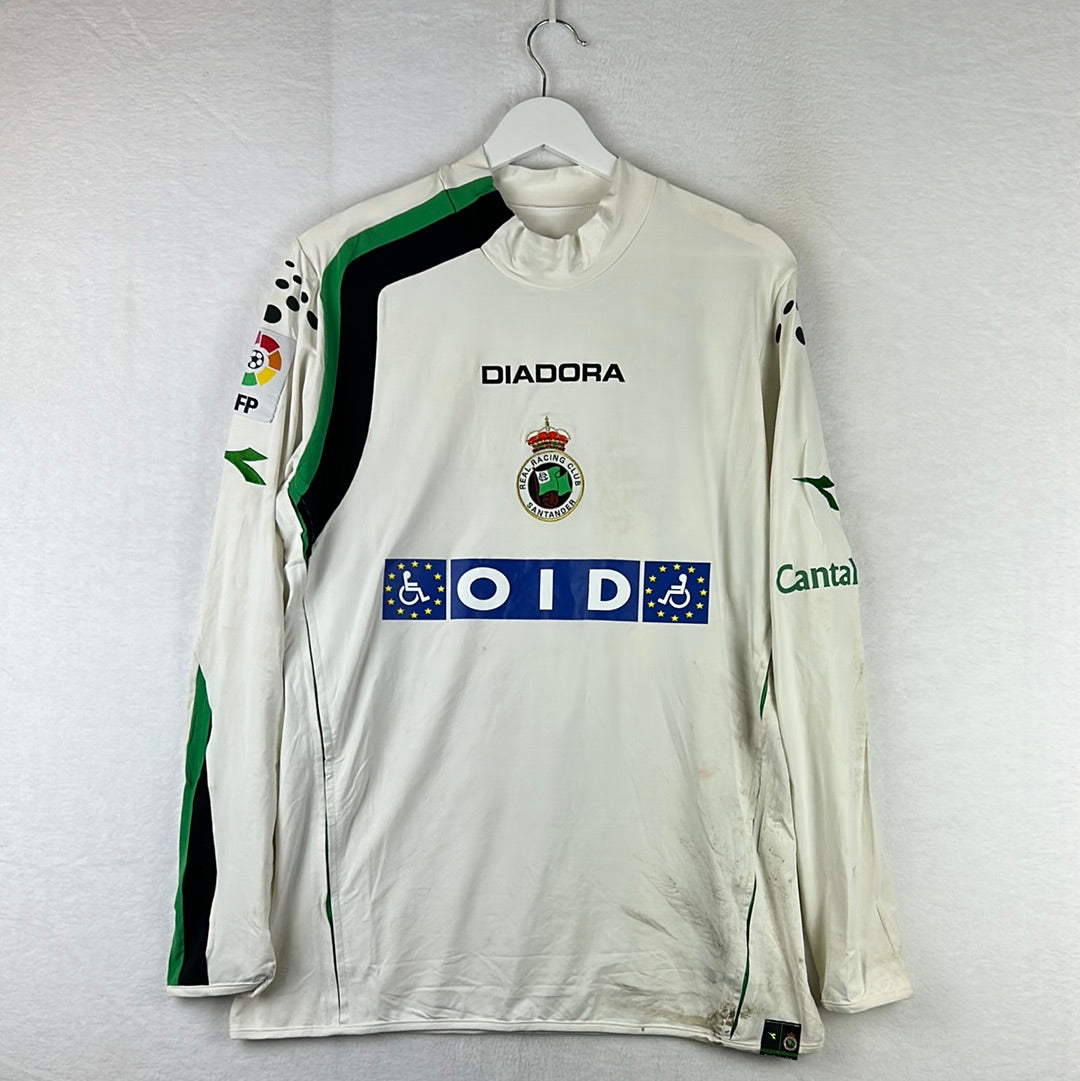 Racing Santander 2004-2005 Match Worn L/S Away Shirt - XL - Guerrero 10