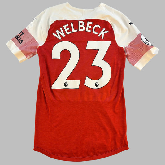 Arsenal 2018/2019 Match Issued Home Shirt - Welbeck 23 Premier League print