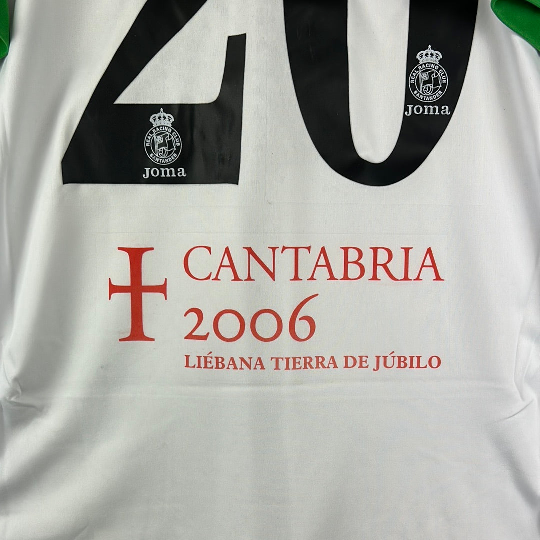 Racing Santander 2006-2007 Match Worn Home Shirt - Medium - Alvarez 20
