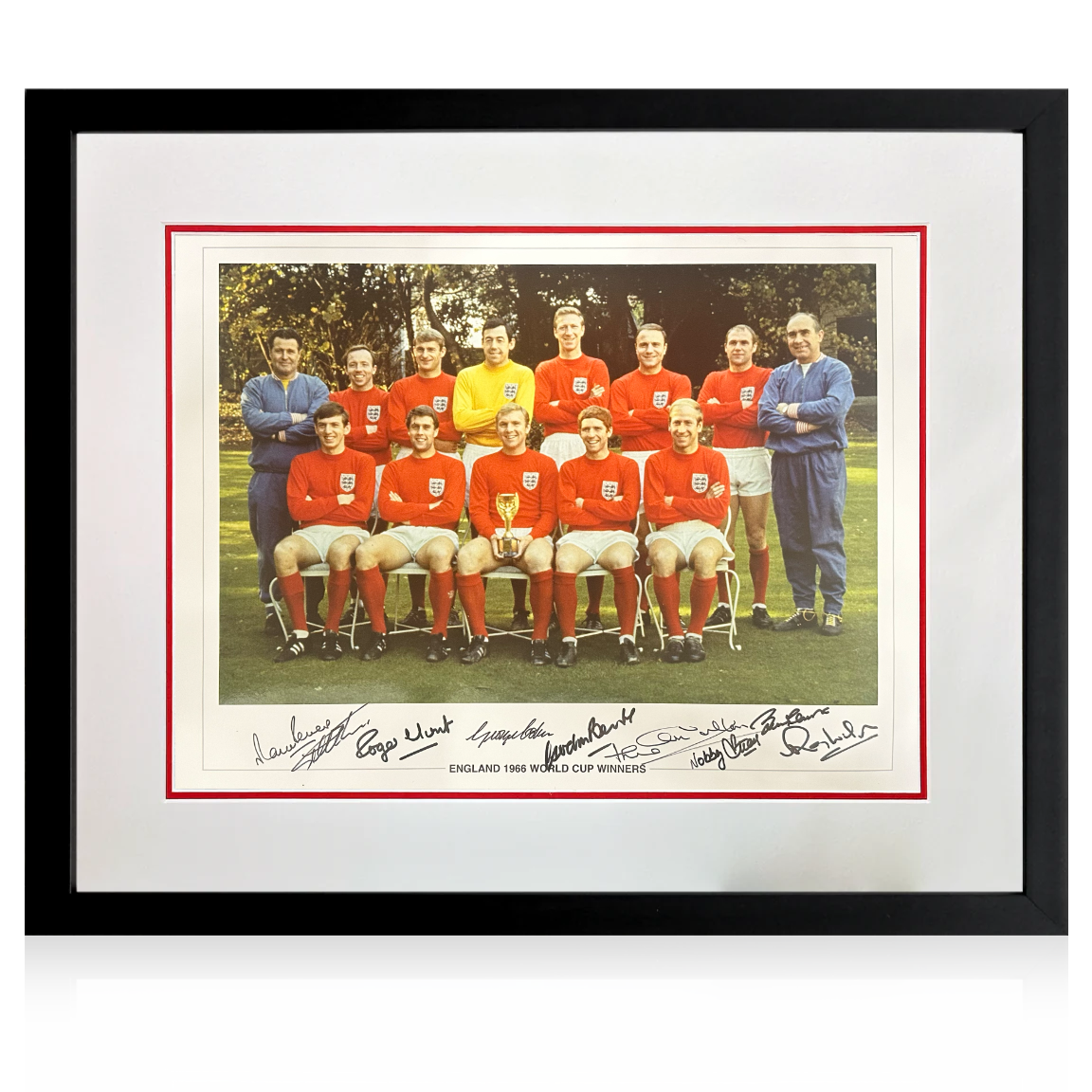 1966 England Signed By 9 Image Iconic Frame