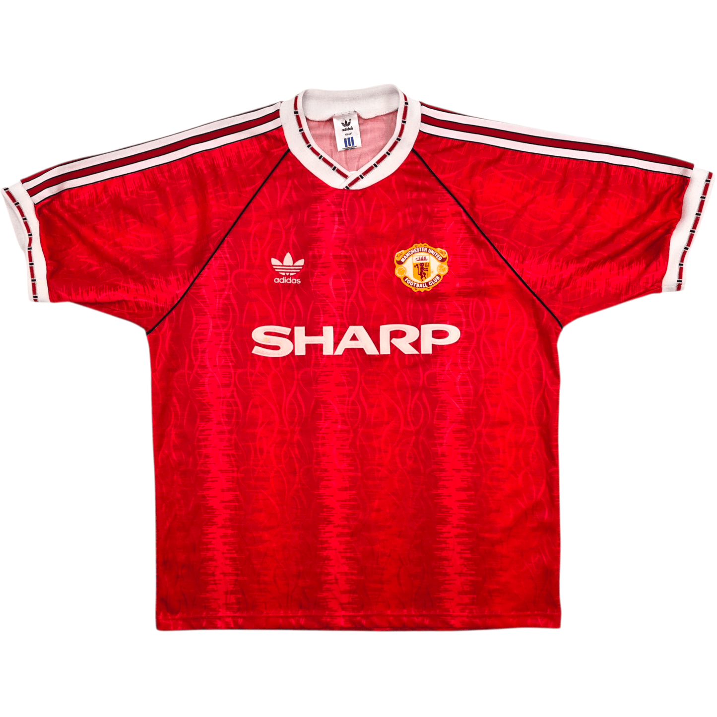 1990/92 Manchester United Home Football Shirt (L) Adidas