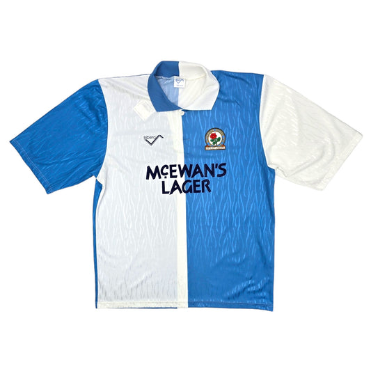 1991/92 Blackburn Rovers Home Football Shirt (L) Ribero