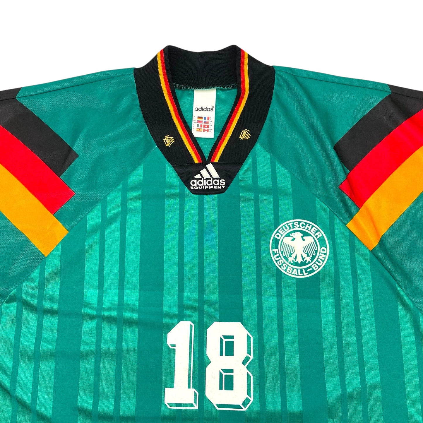 1992/94 Germany Away Football Shirt (L) Adidas #18 Klinsmann