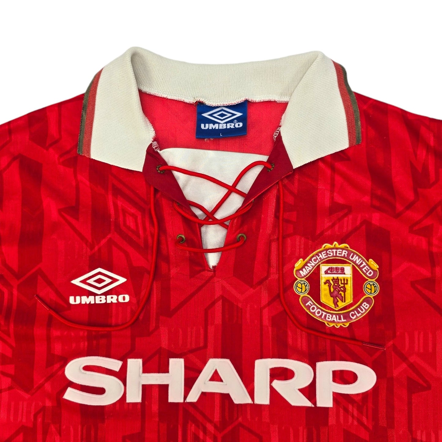 1992/94 Manchester United Home Football Shirt (L) Umbro