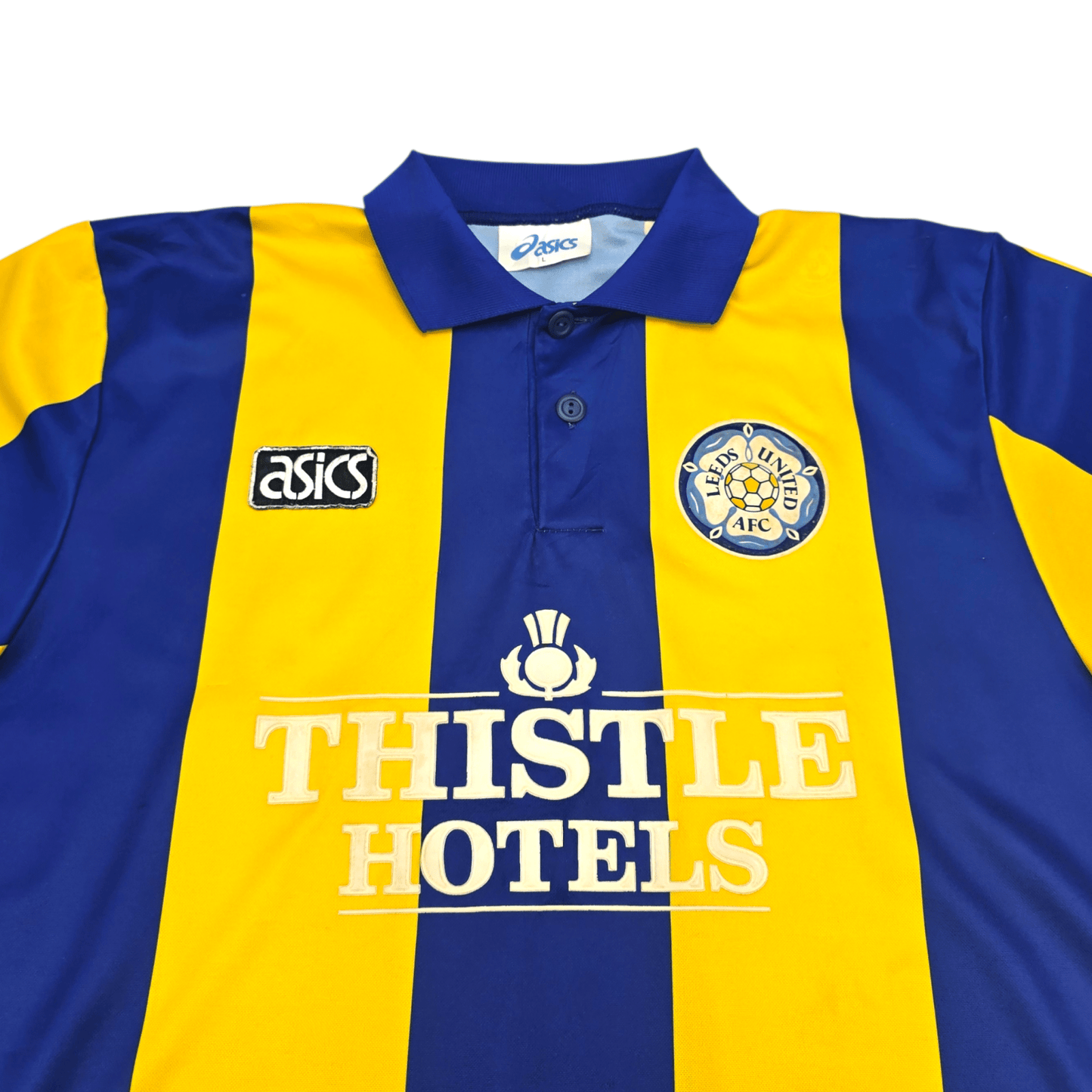 1993/95 Leeds United Away Football Shirt (L) Asics