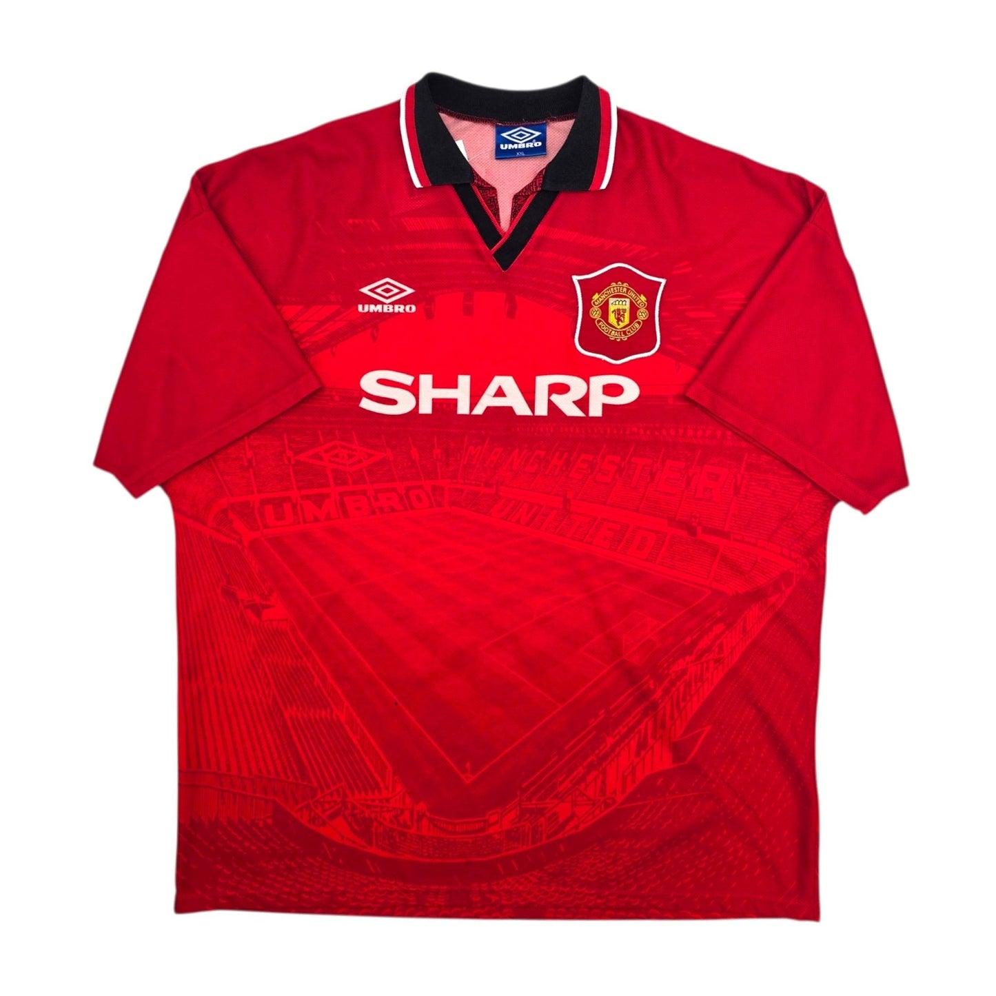 1994/96 Manchester United Home Football Shirt (2XL) Umbro #14 Kanchelskis
