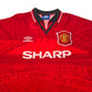1994/96 Manchester United Home Football Shirt (L) Umbro #24 Beckham