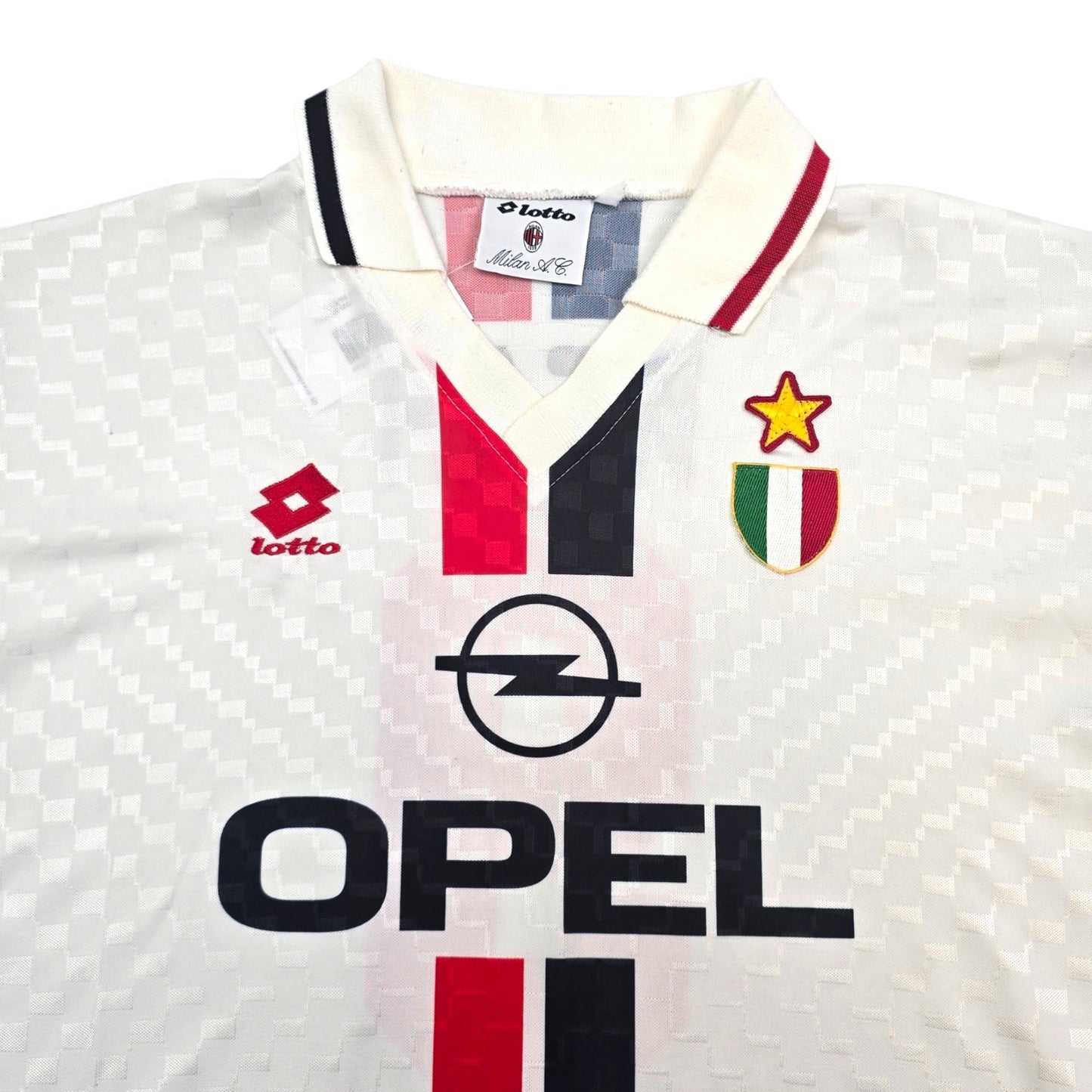 1995/96 AC Milan Away Football Shirt (L) Lotto #9 Weah