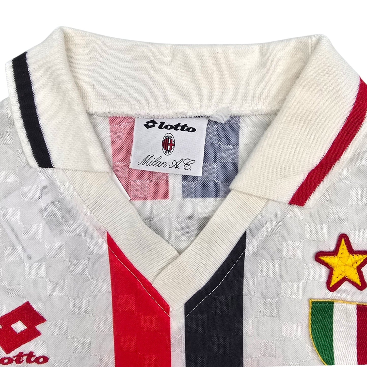 1995/96 AC Milan Away Football Shirt (L) Lotto #9 Weah