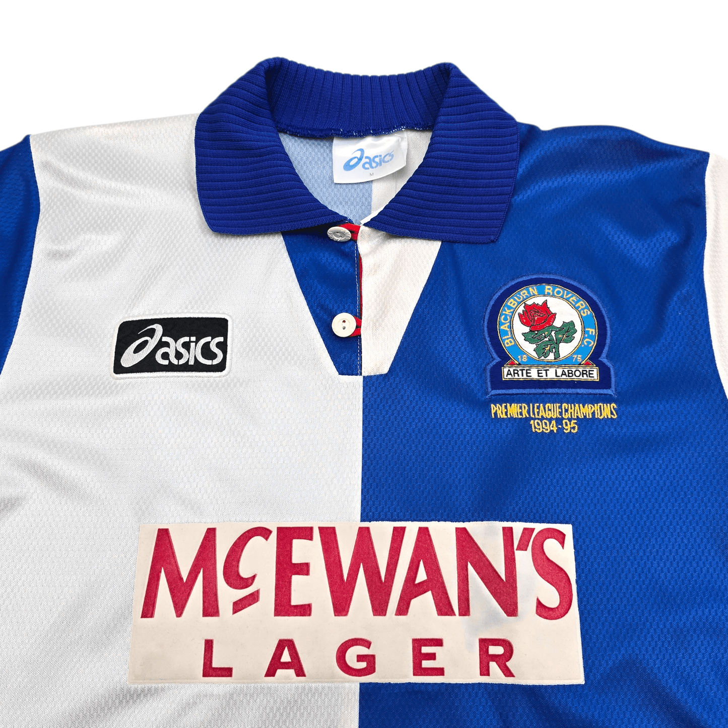 1995/96 Blackburn Rovers Home Football Shirt (M) Asics #9 Shearer