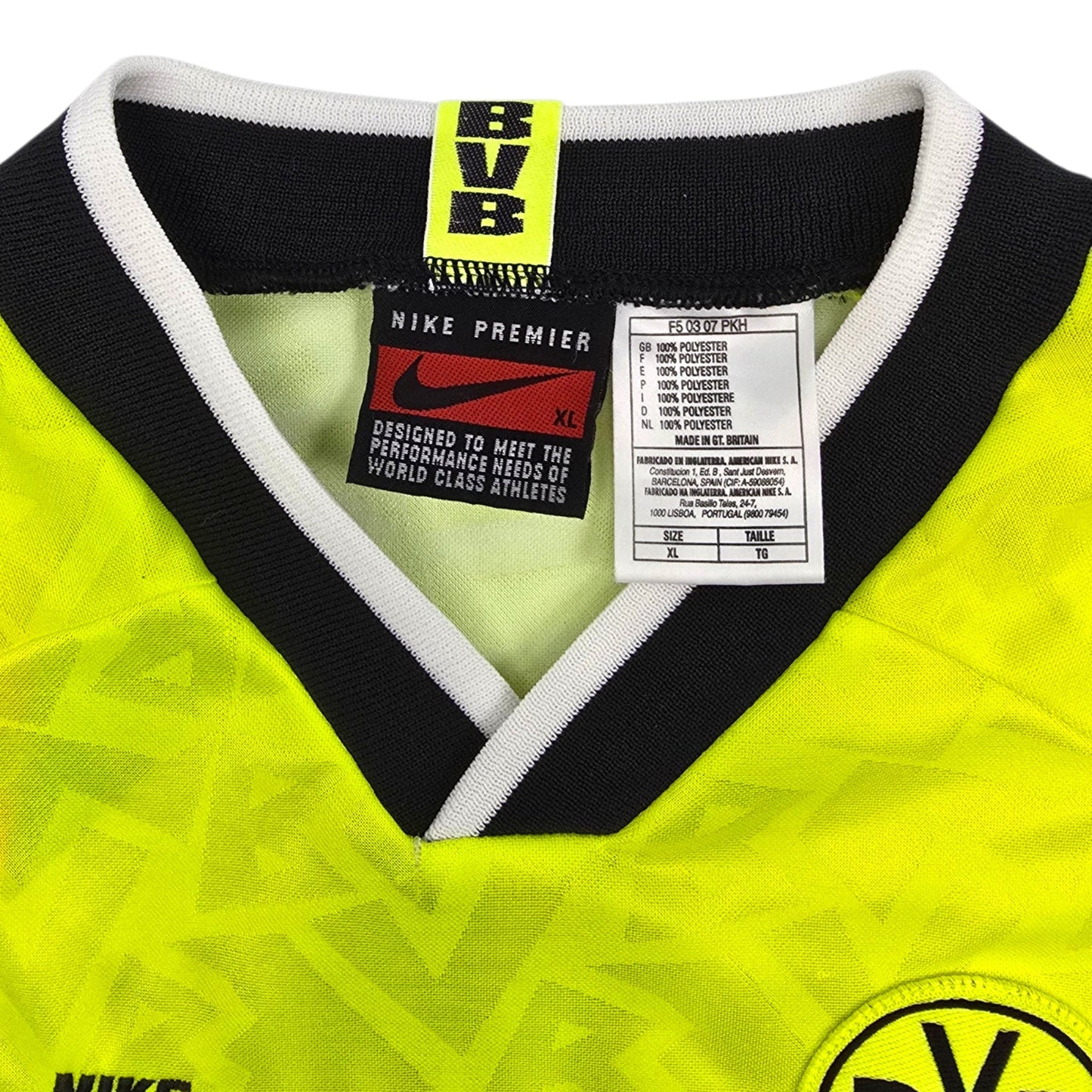 1995/96 Dortmund Home Football Shirt (XL) Nike #6 Sammer