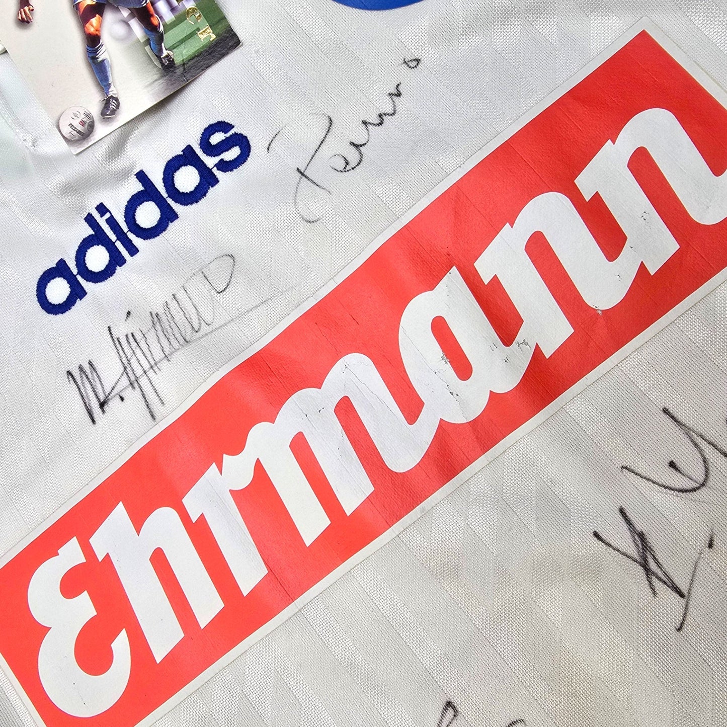 1995/96 Karlsruher SC (UEFA Intertoto Cup) Home Football Shirt (XL) Adidas (Match Issue | Squad Signed)
