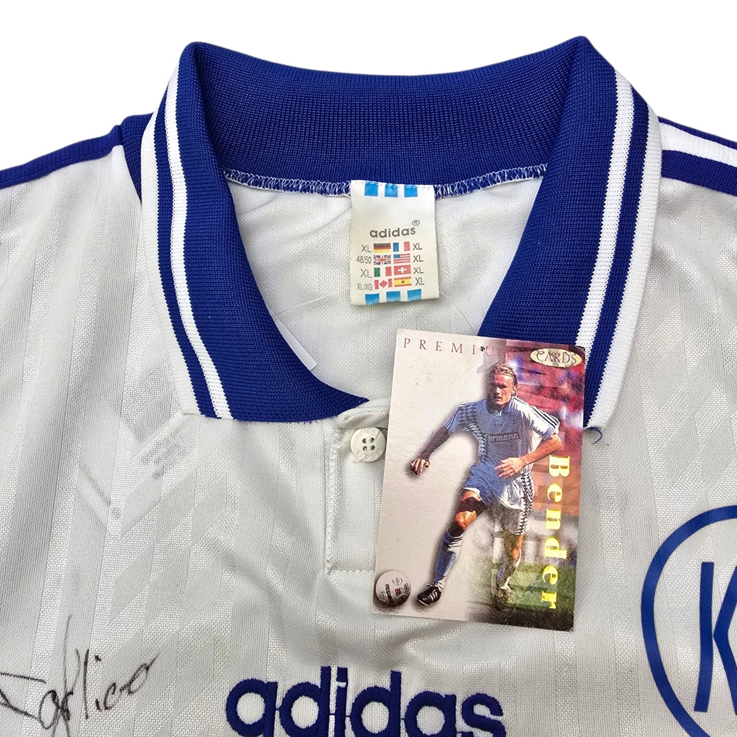 1995/96 Karlsruher SC (UEFA Intertoto Cup) Home Football Shirt (XL) Adidas (Match Issue | Squad Signed)