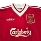 1995/96 Liverpool Home Football Shirt (L) Adidas #25 Ruddock