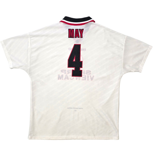1996/97 Manchester United Away Football Shirt (XL) Umbro #4 May