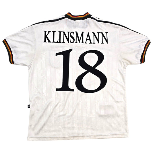1996/98 Germany Home Football Shirt (L) Adidas #18 Klinsmann