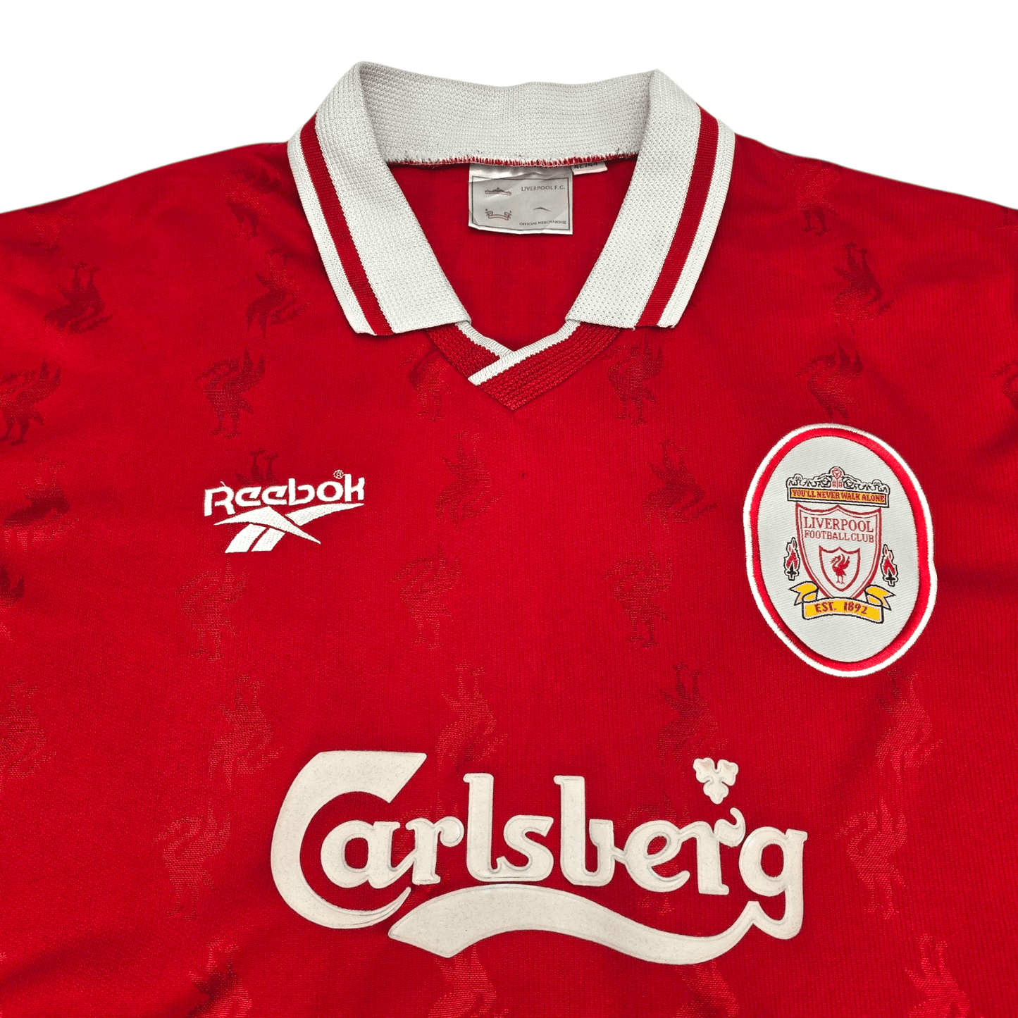 1996/98 Liverpool Home Football Shirt (L) Reebok #10 Barnes