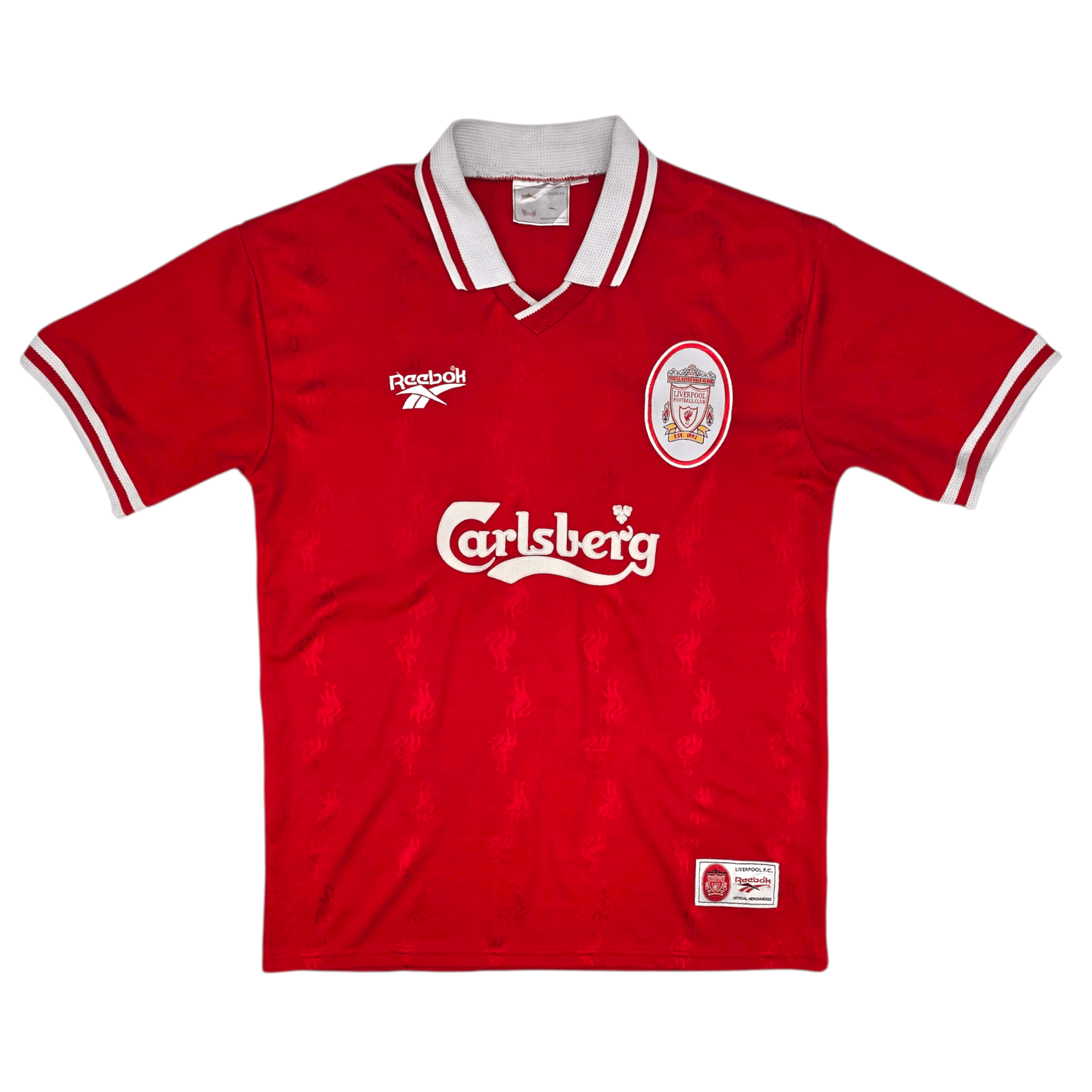 1996/98 Liverpool Home Football Shirt (L) Reebok #10 Barnes