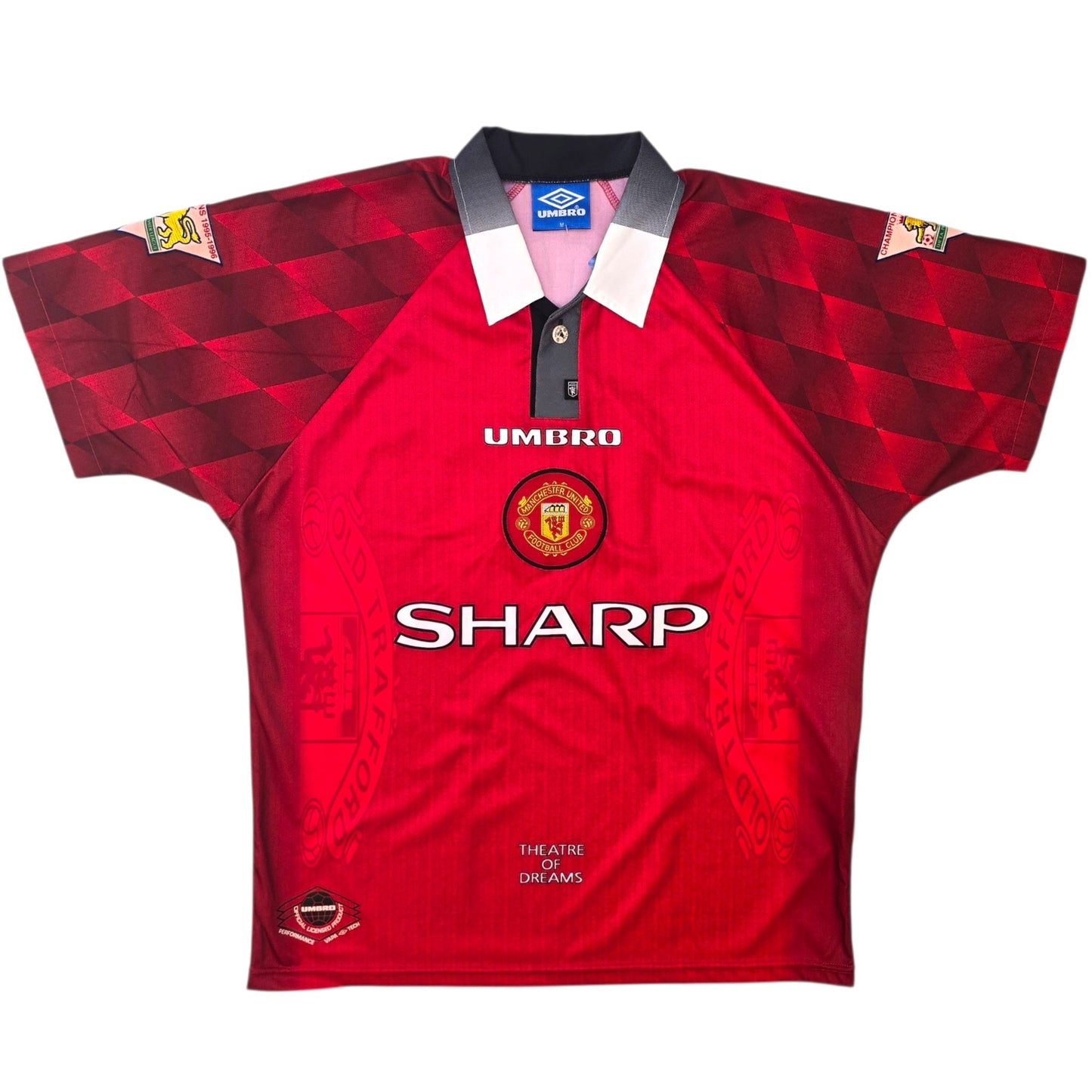 1996/98 Manchester United Home Football Shirt (M) Umbro #15 Poborsky