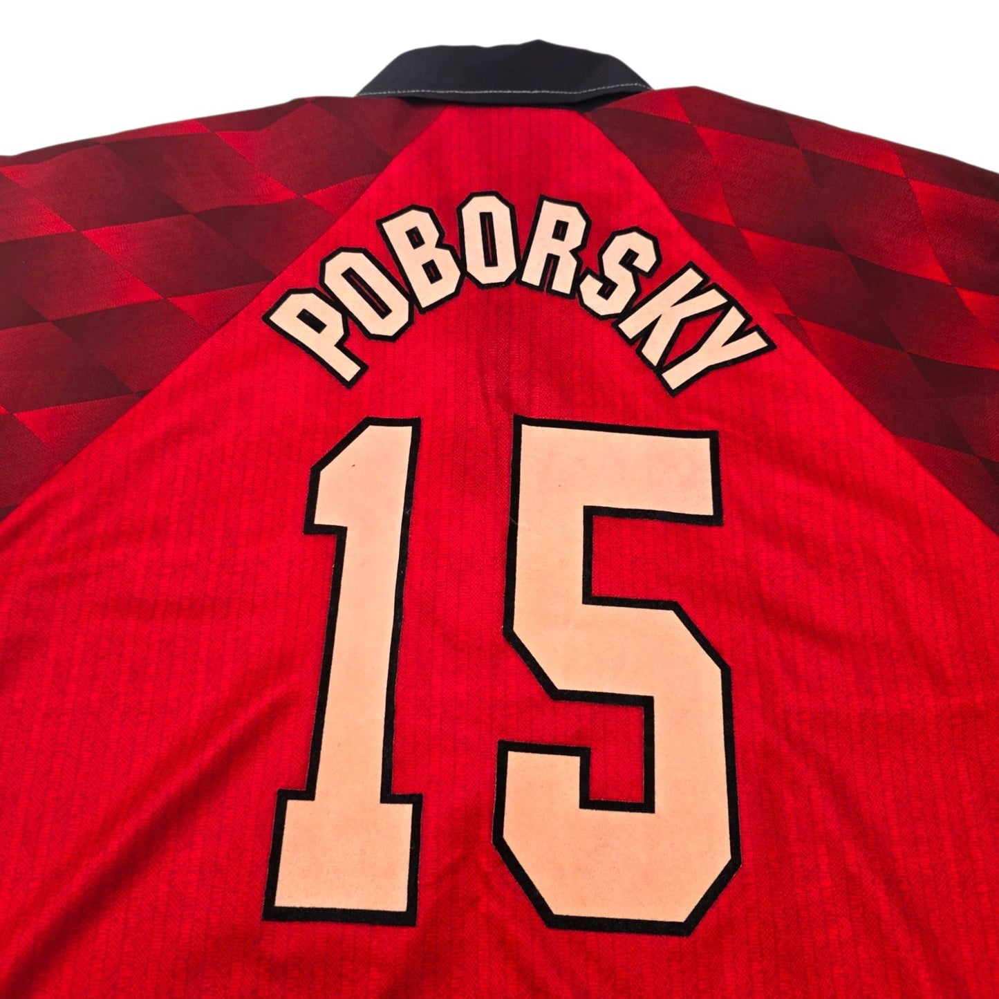 1996/98 Manchester United Home Football Shirt (M) Umbro #15 Poborsky