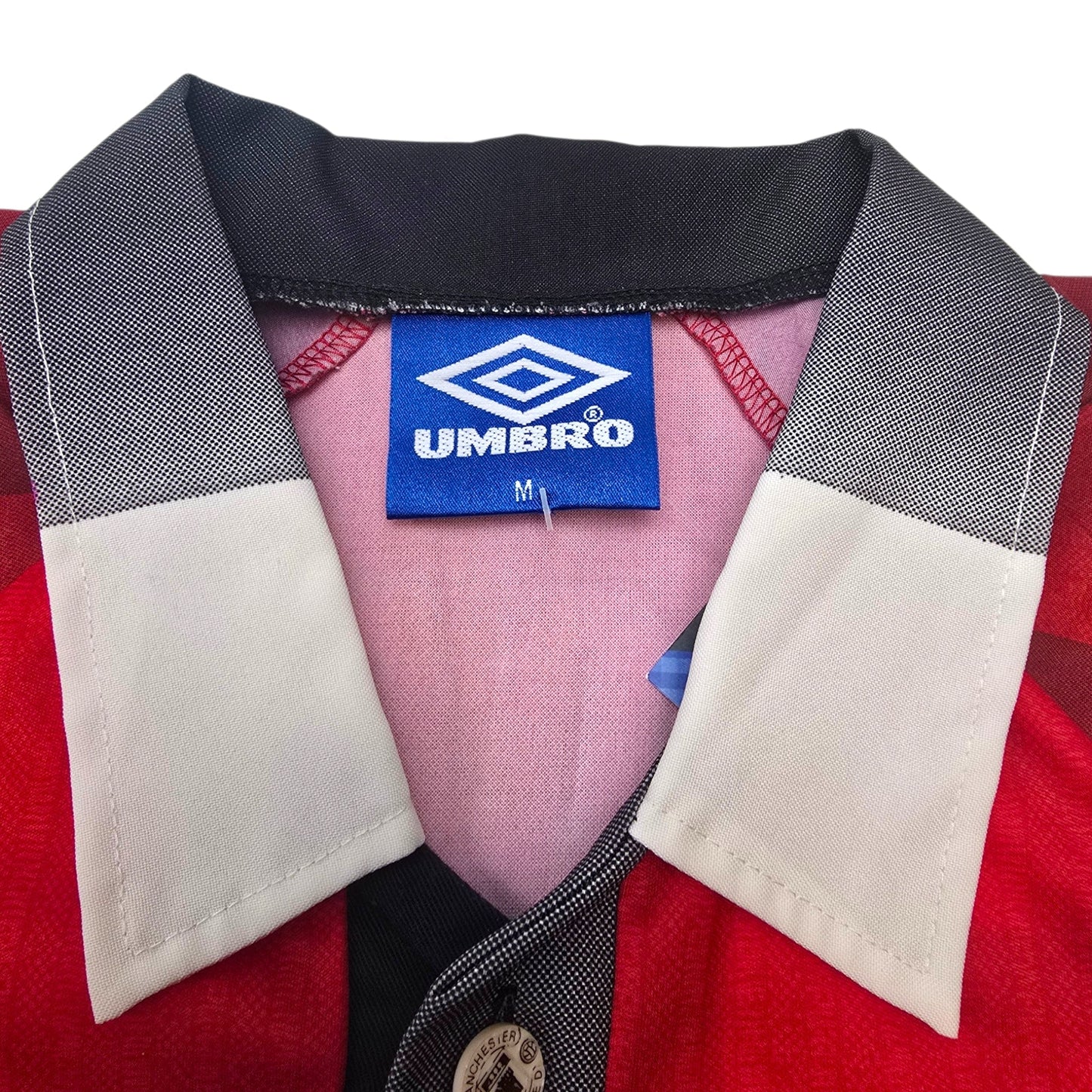 1996/98 Manchester United Home Football Shirt (M) Umbro #15 Poborsky
