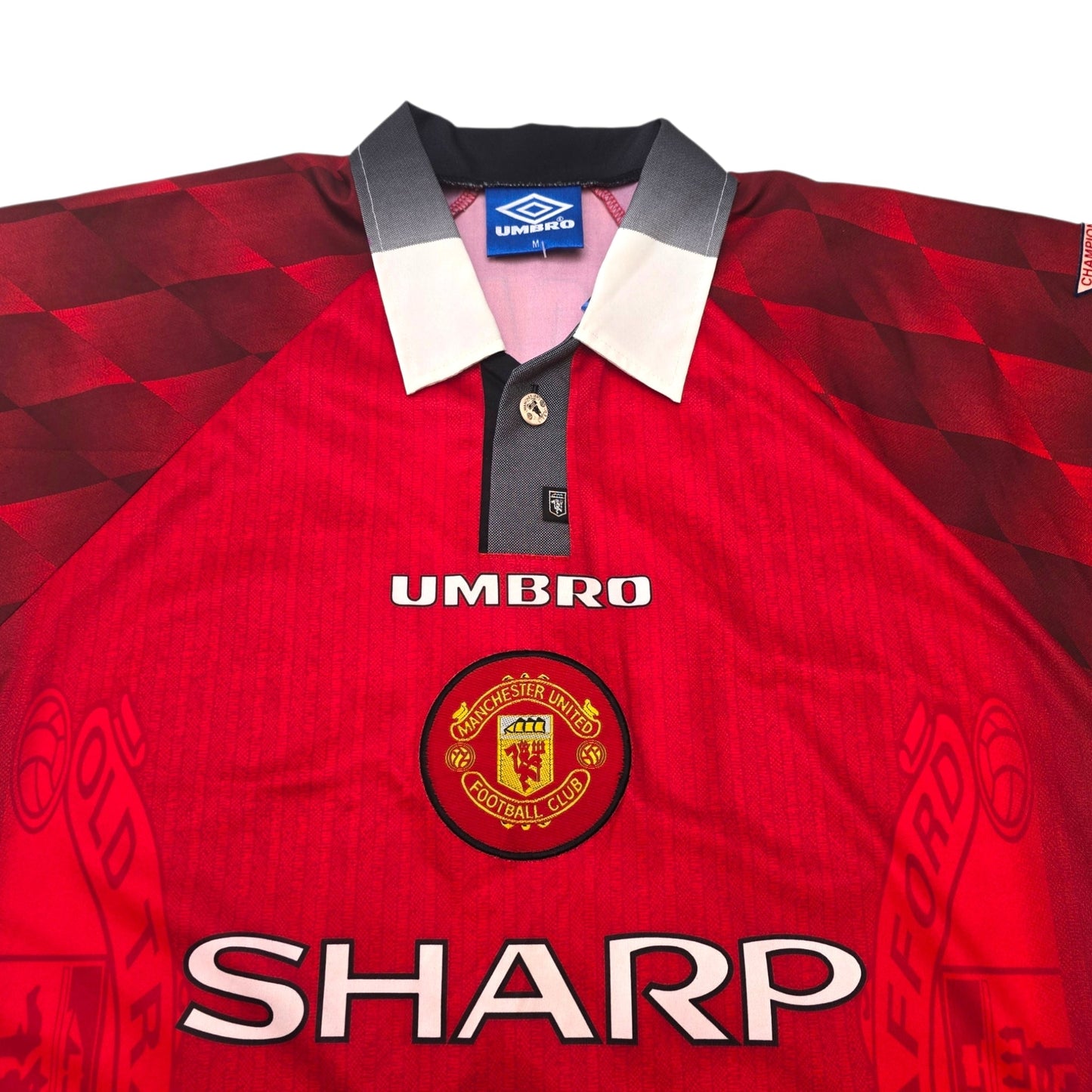 1996/98 Manchester United Home Football Shirt (M) Umbro #15 Poborsky