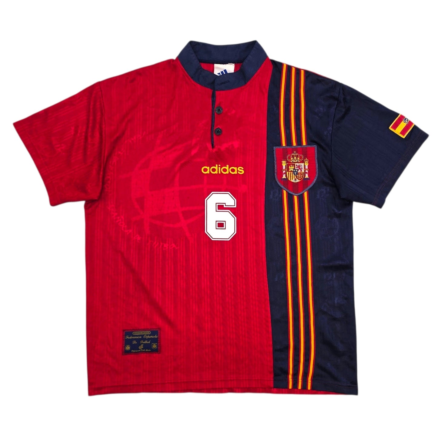 1996/98 Spain Home Football Shirt (M) Adidas #6 Hierro