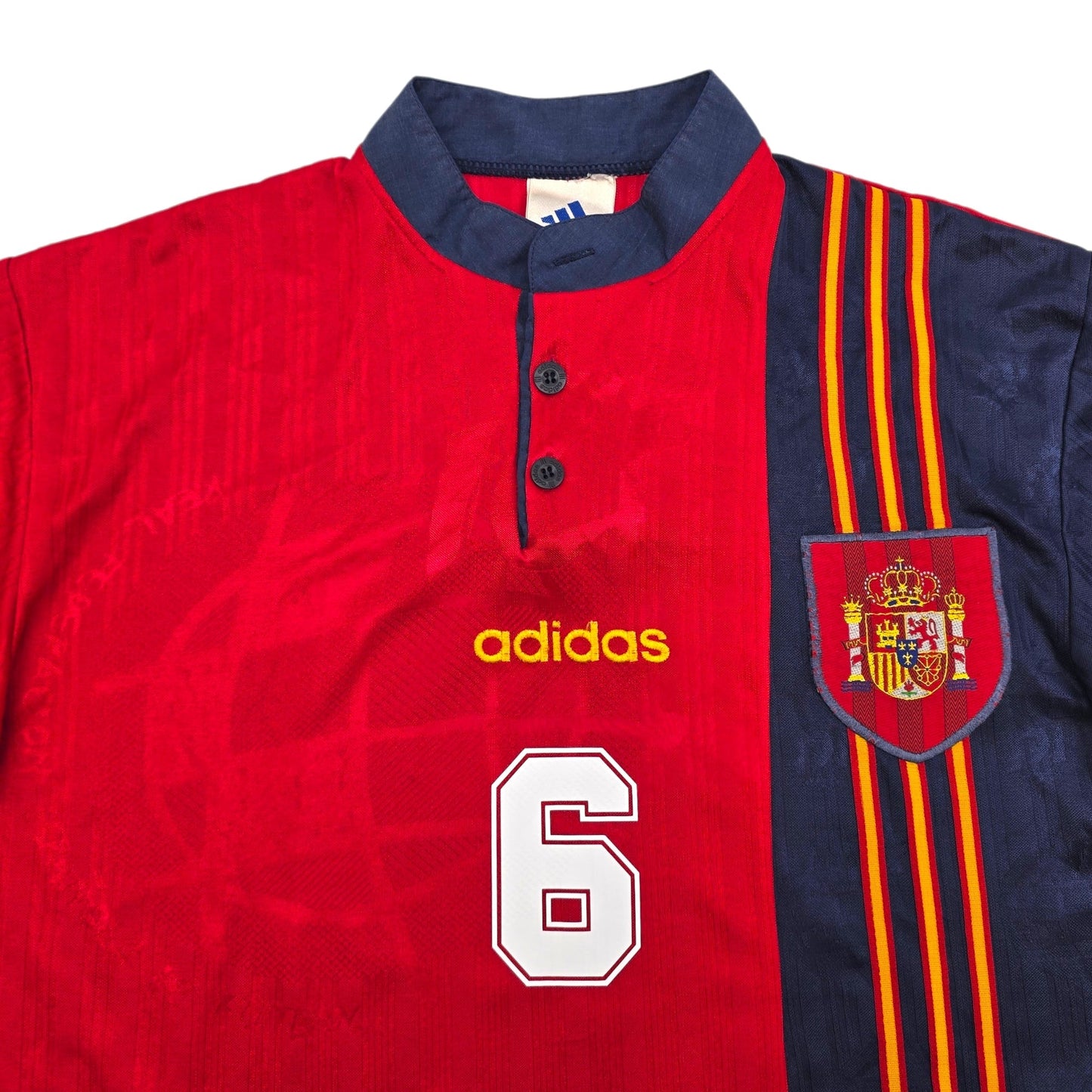 1996/98 Spain Home Football Shirt (M) Adidas #6 Hierro