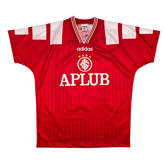 Red sports jersey with Adidas logo and 'APlub' branding on a white background