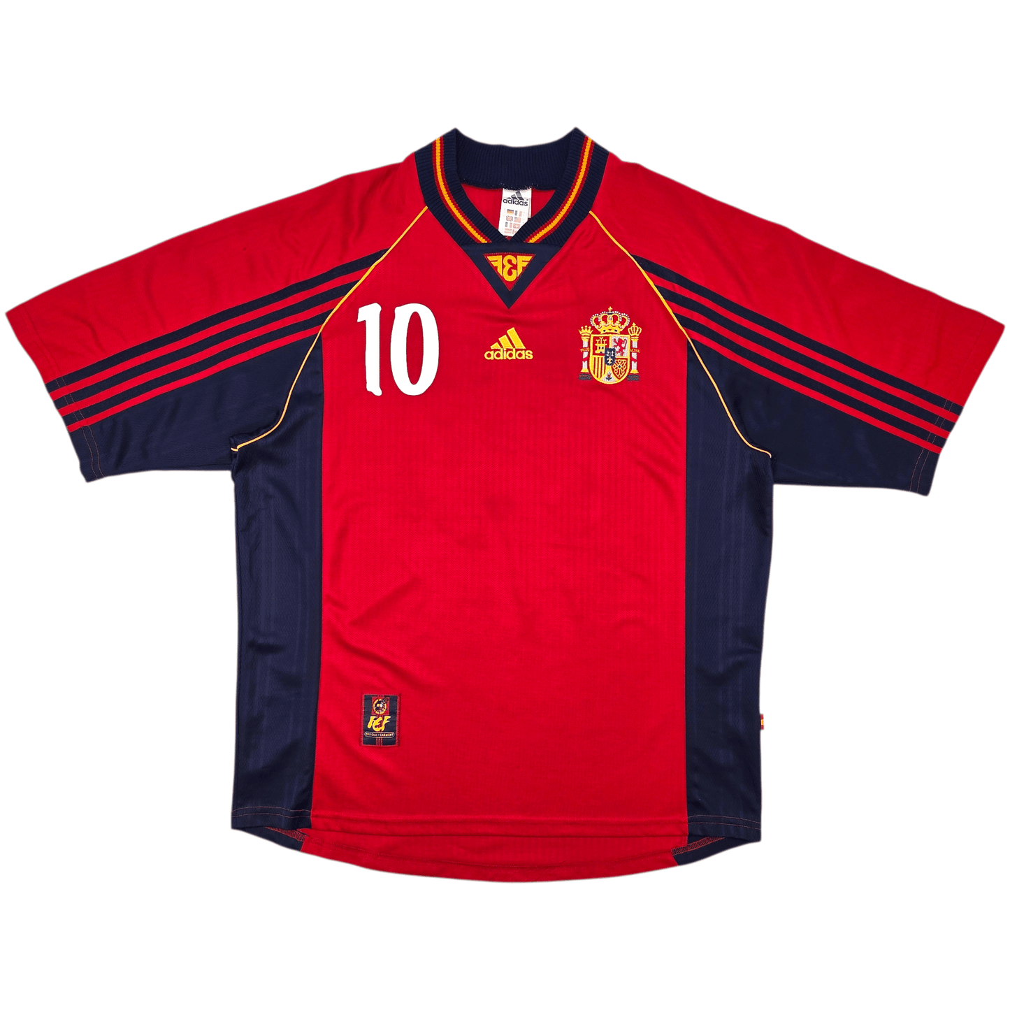1998/00 Spain Home Football Shirt (L) Adidas #10 Raul