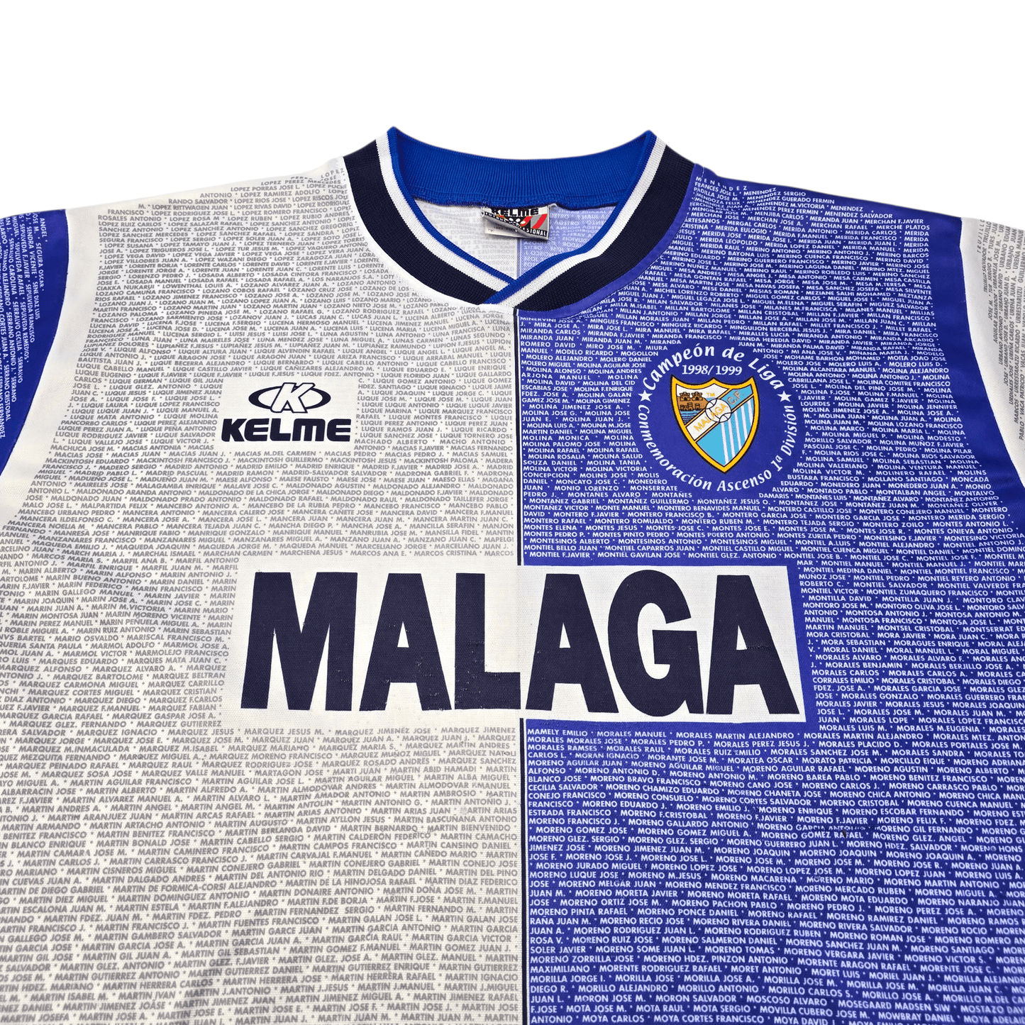 1998/99 Malaga Home Football Shirt (L) Kelme (Special Edition)